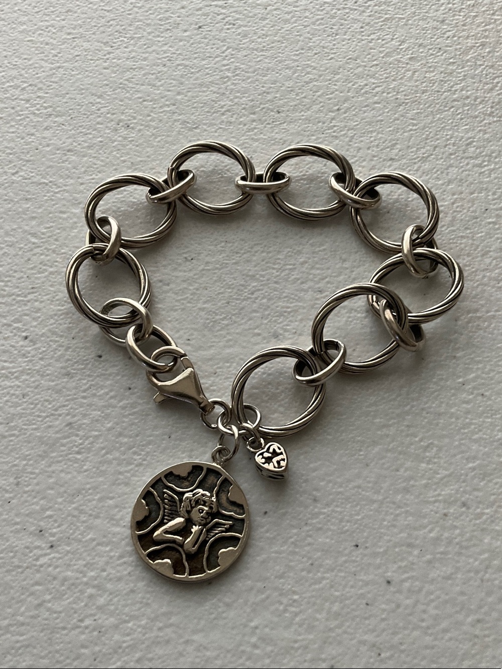 Silpada Sterling Silver Guardian Angel Bracelet with Engraved Disc